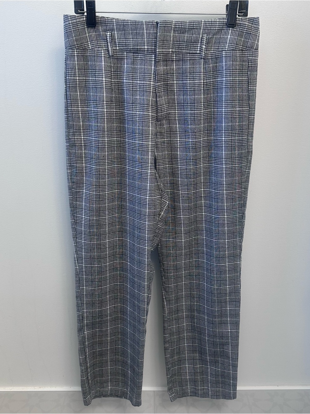 Kendall & Kylie High Rise Ankle Pants Black Grey Glen Plaid Womens’ Large